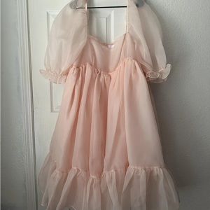 Selkie Peach Skin French Puff Dress
